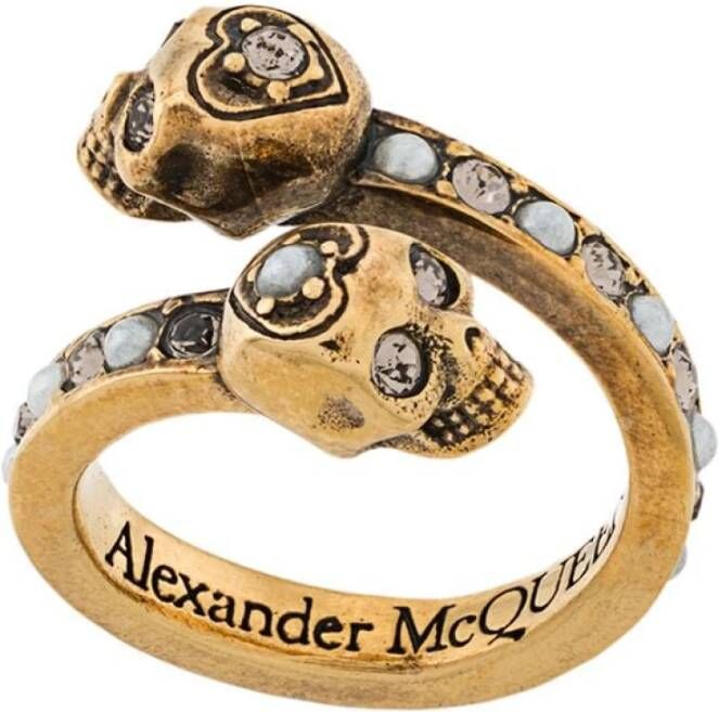 alexander mcqueen Brass Skull Ring , Geel, Dames