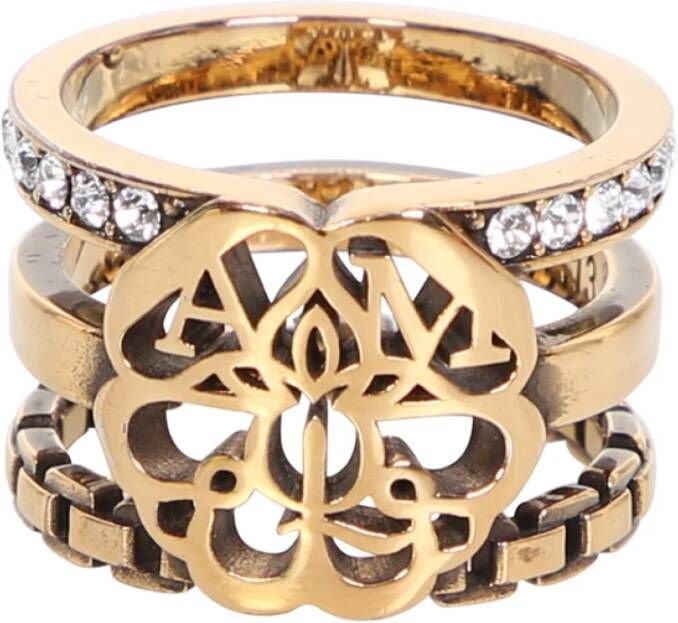Multi band zegelring Alexander McQueen, Grijs, Dames