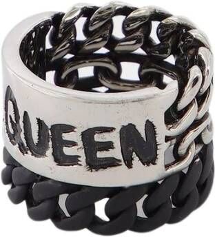 alexander mcqueen Graffiti kettingring, Br , Grijs, Heren