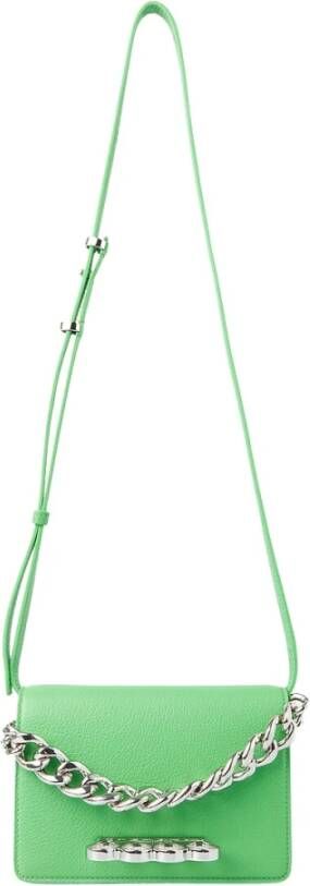 alexander mcqueen Vier ring mini kettingzak , Groen, Dames