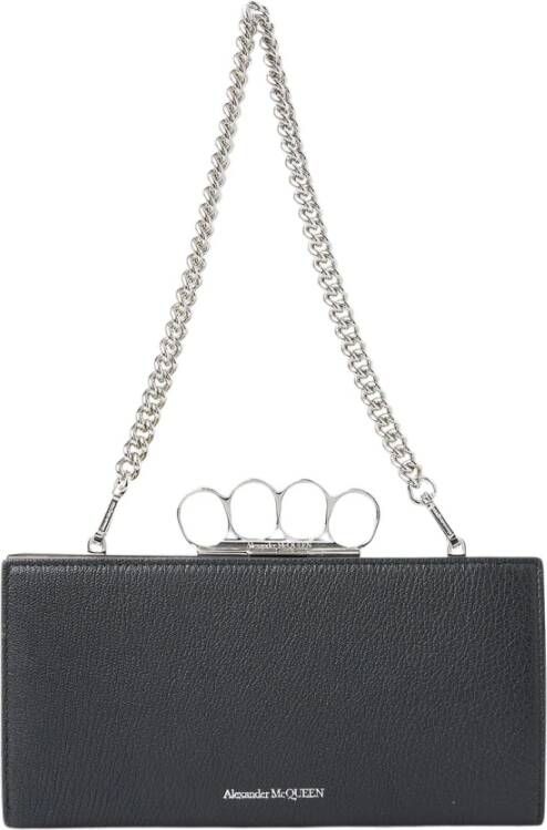 alexander mcqueen Vier ringketting schoudertas , Zwart, Dames
