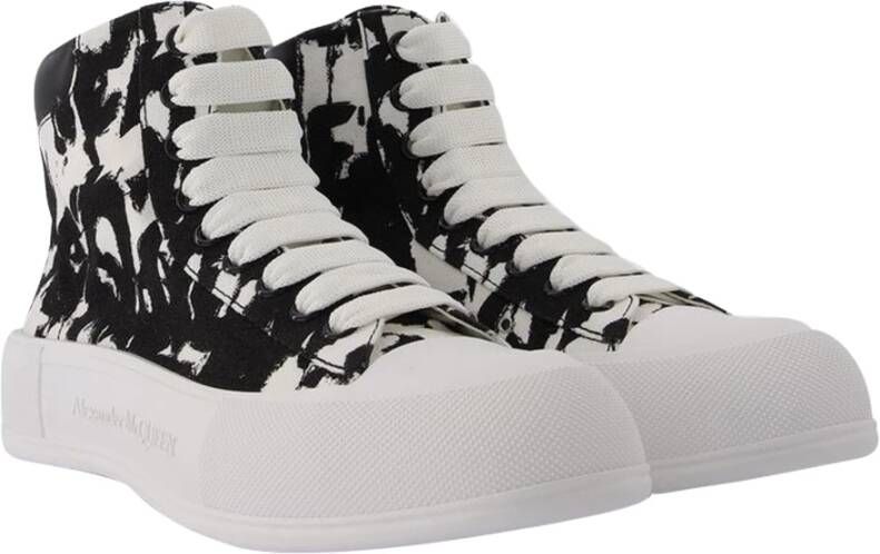 alexander mcqueen Dek sneakers hoog in leer , Wit, Heren
