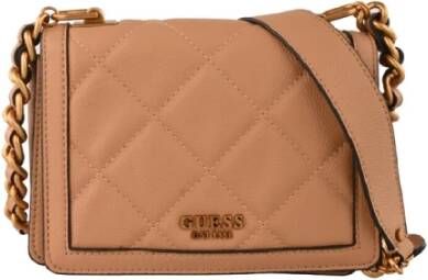 Guess Abey Girlfriend Satchel Crossbody Schouder Tas , Beige, Dames