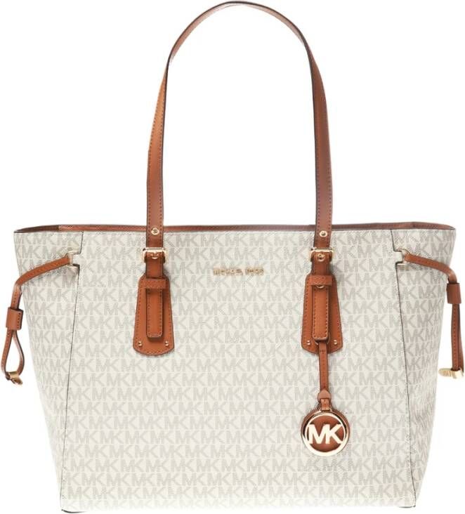 Michael Kors Handtas Voyager Medium Mf Top Zip Tote Wit