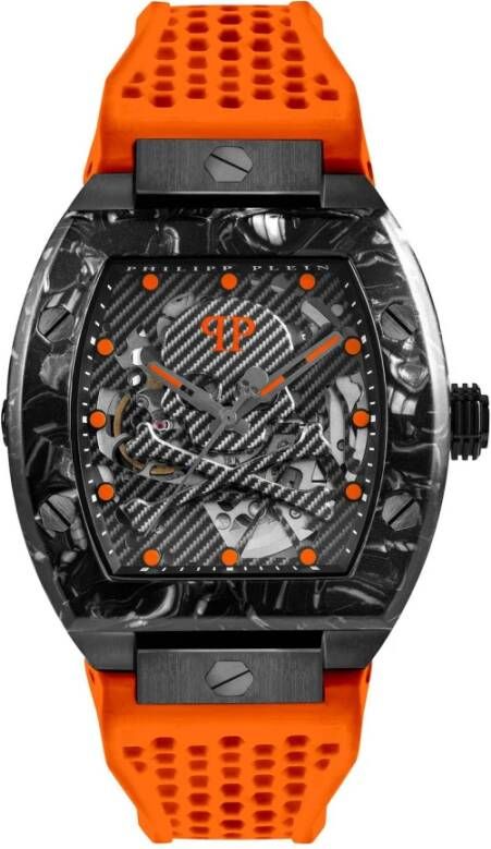 Philipp Plein Het $ Keleton $ Port Master Topaz Watch , Oranje, Heren