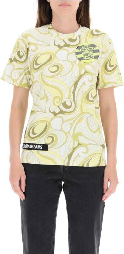 Raf Simons printed t shirt with brooch , Geel, Dames