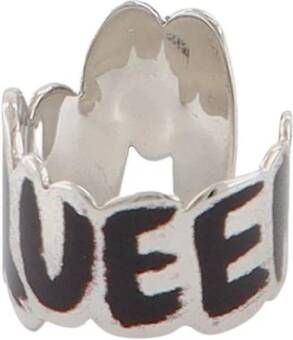 alexander mcqueen Graffiti ring in transparante en zwarte br , Grijs, Dames