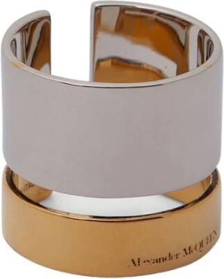 alexander mcqueen Knipte dubbele ring uit , Grijs, Heren