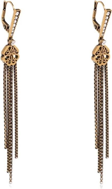 alexander mcqueen Laat oorbellen met ketens vallen , Geel, Dames