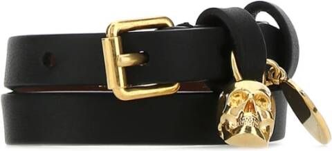 alexander mcqueen Leren armband , Zwart, Dames