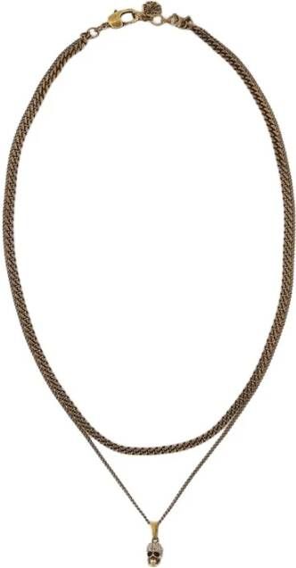 alexander mcqueen Plave dubbele ketting in BR samenvoegen , Bruin, Dames