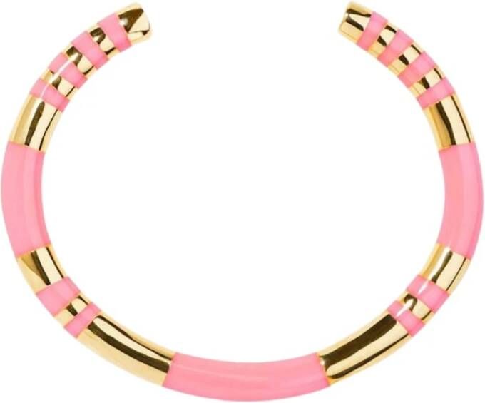 Aurélie Bidermann Gold plated and resin bracelet Positano , Roze, Dames