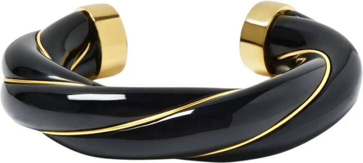Aurélie Bidermann Zwarte Diana XL armband in gouden metaal , Zwart, Dames