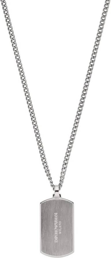 Emporio Armani Silver Men Necklaces , Grijs, Heren