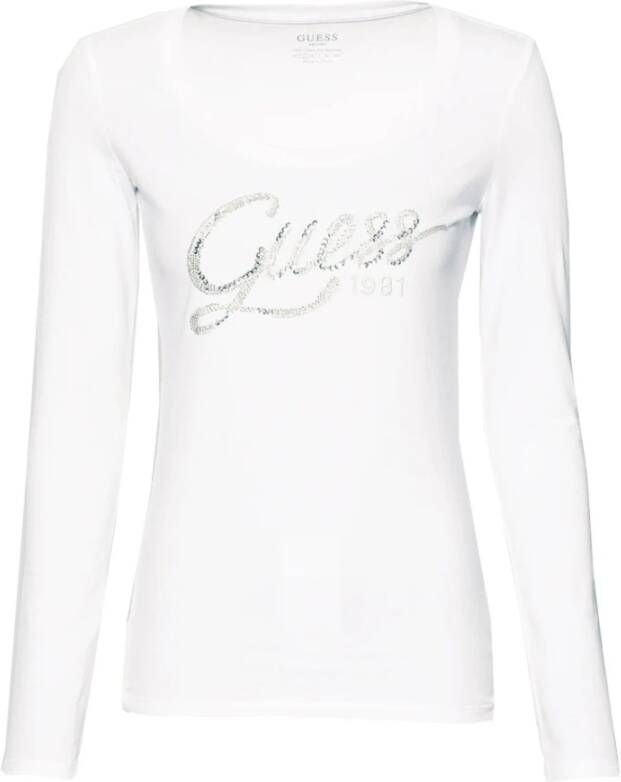 Guess Tops met lange mouwen , Wit, Dames