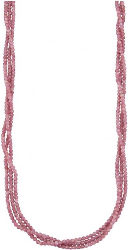 KLiNGEL 3 rijige ketting van echt zilver Pink