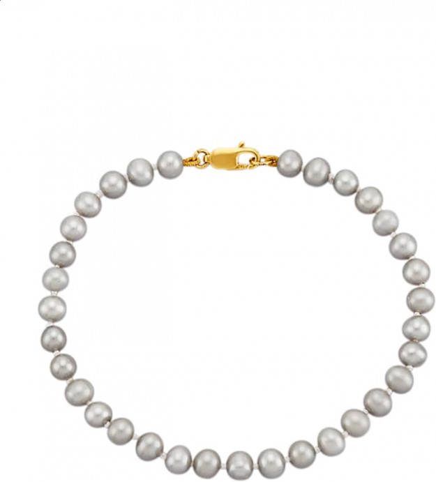 KLiNGEL Armband met cultivé zoetwaterparels Grijs