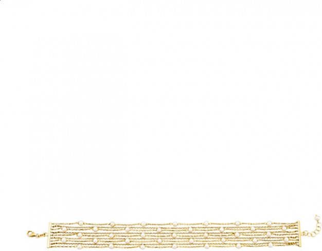 KLiNGEL Armband met cultivé zoetwaterparels Wit