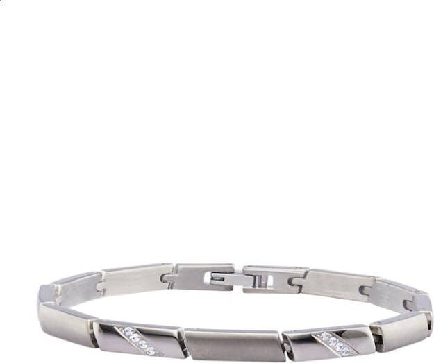 KLiNGEL Armband met synth. zirkonia's Titanium