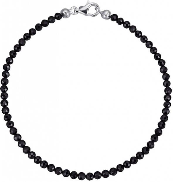 KLiNGEL Armband van spinel, van echt zilver Zwart