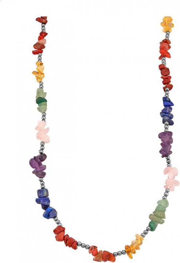 KLiNGEL Collier met gekleurde stenen Zilverkleur
