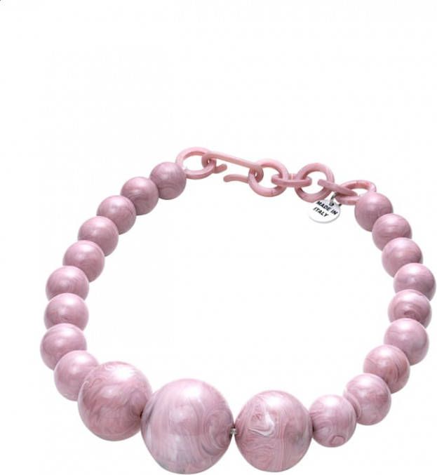 KLiNGEL Collier met glasstenen Roze
