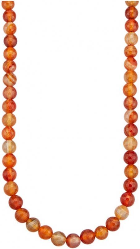 KLiNGEL Collier van oranje carneoolkralen Oranje