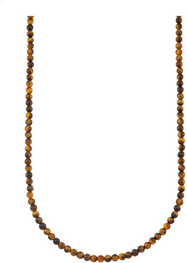 KLiNGEL Collier van tijgeroogkralen(beh.) Bruin