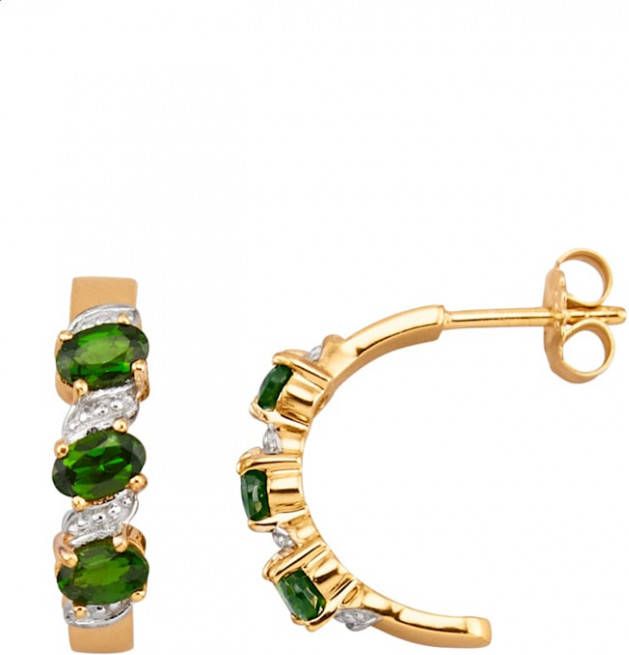 KLiNGEL Creolen met chroomdiopsieden Goudkleur