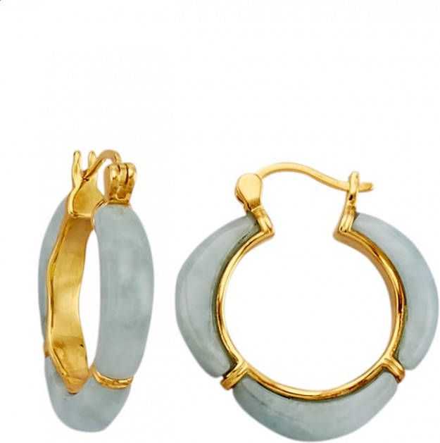 KLiNGEL Creolen met jade Goudkleur