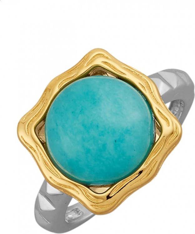 KLiNGEL Damesring met 1 Peru amazoniet Turquoise