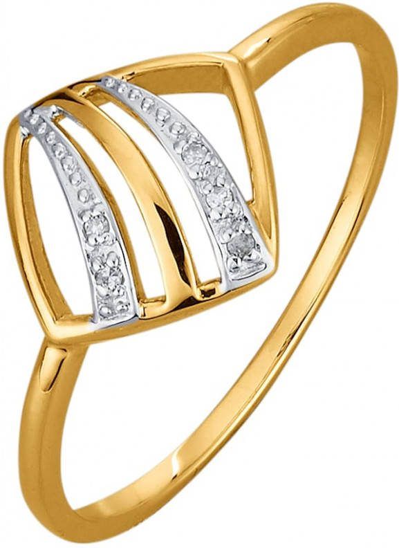 MONA Damesring met diamanten Geelgoudkleur