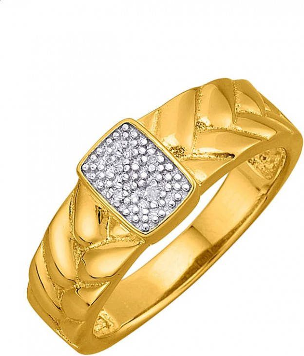 MONA Damesring met diamanten Geelgoudkleur