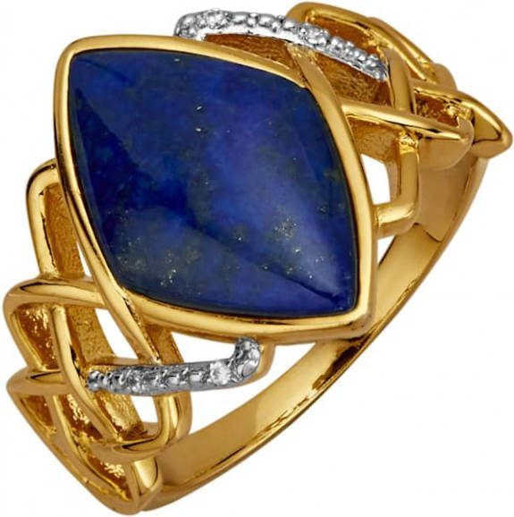 KLiNGEL Damesring met lapis lazuli en synth. zirkonia Blauw