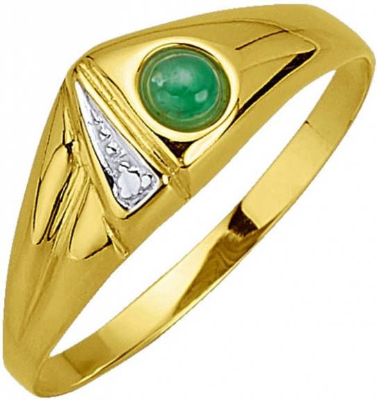 KLiNGEL Damesring met smaragd, 9 kt. Bicolor