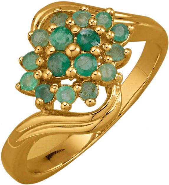 KLiNGEL Damesring met smaragden Groen