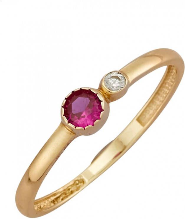 KLiNGEL Damesring met zirkonia's Goudkleur