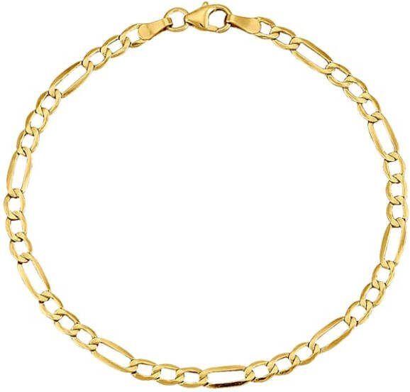 KLiNGEL Figaroarmband gediamanteerd Geelgoudkleur
