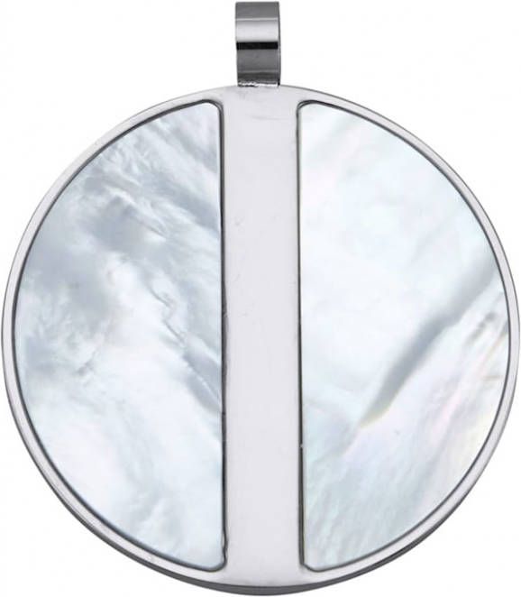 KLiNGEL Hanger met 2 inzetten van wit parelmoer Zilverkleur