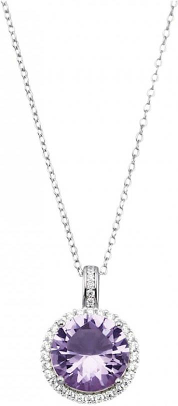 KLiNGEL Hanger met ketting van echt zilver Paars