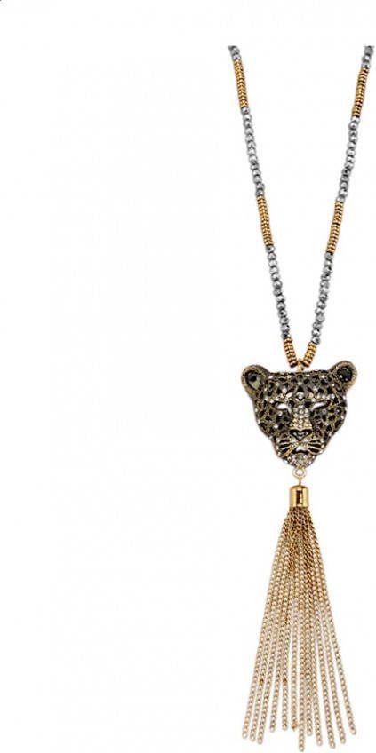 KLiNGEL Ketting in animallook Geelgoudkleur