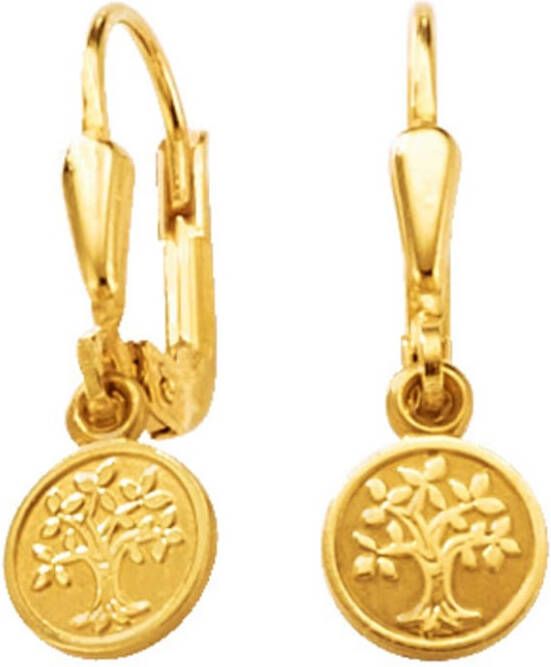 KLiNGEL Oorbellen Levensboom 8 kt. Geelgoudkleur