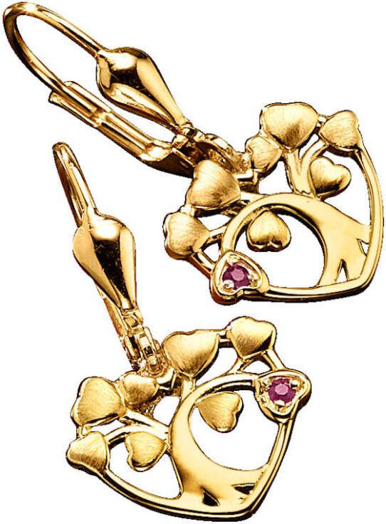 KLiNGEL Oorbellen Levensboom van echt zilver Geelgoudkleur