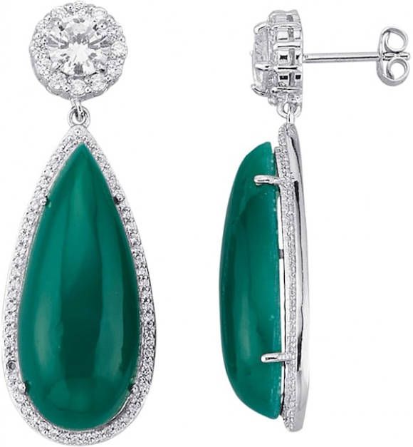 KLiNGEL Oorbellen met agaat Groen