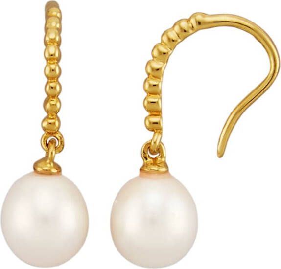 KLiNGEL Oorbellen met cultivé zoetwaterparel Geelgoudkleur