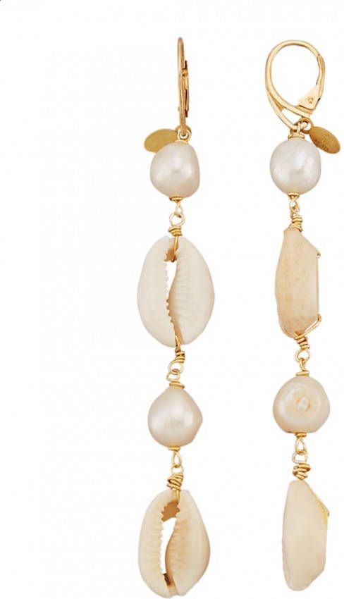 KLiNGEL Oorbellen met cultivé zoetwaterparels Goudkleur