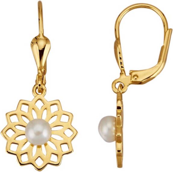 KLiNGEL Oorbellen met cultivé zoetwaterparels Goudkleur