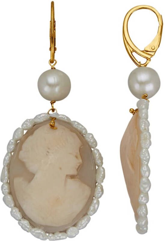 KLiNGEL Oorbellen met cultivé zoetwaterparels Goudkleur