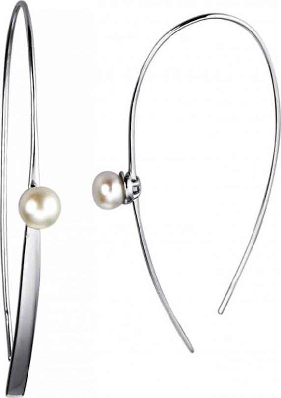 KLiNGEL Oorbellen met cultivé zoetwaterparels Wit