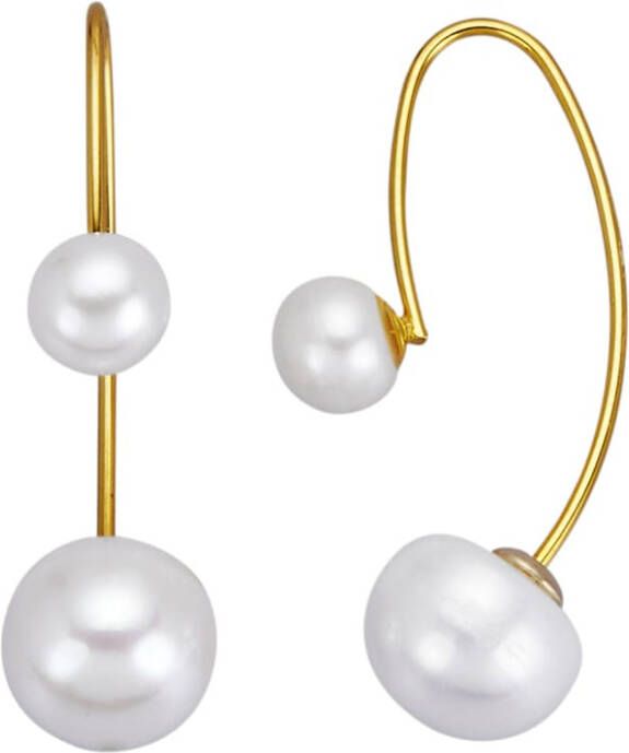 KLiNGEL Oorbellen met cultivé zoetwaterparels Wit